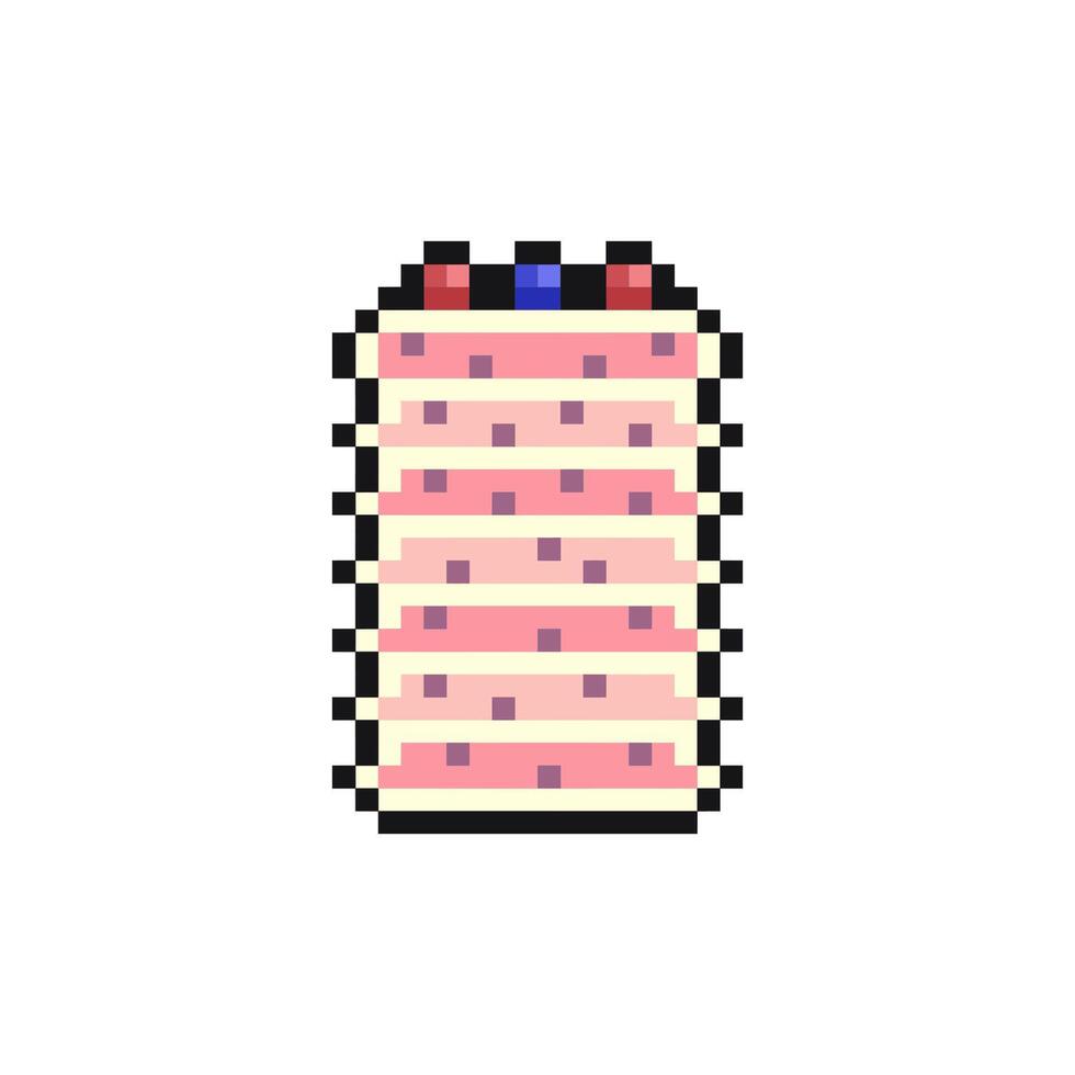 cake pixel art for dynamic digital projects and designs. vector