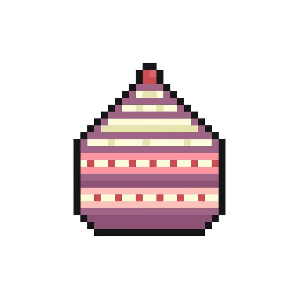 cake pixel art for dynamic digital projects and designs. vector