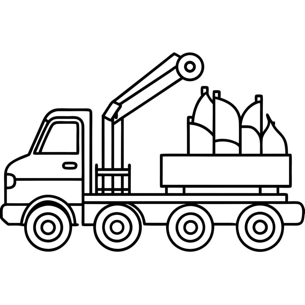 Construction vehicles coloring book for children. Vehicle outline for coloring pages vector