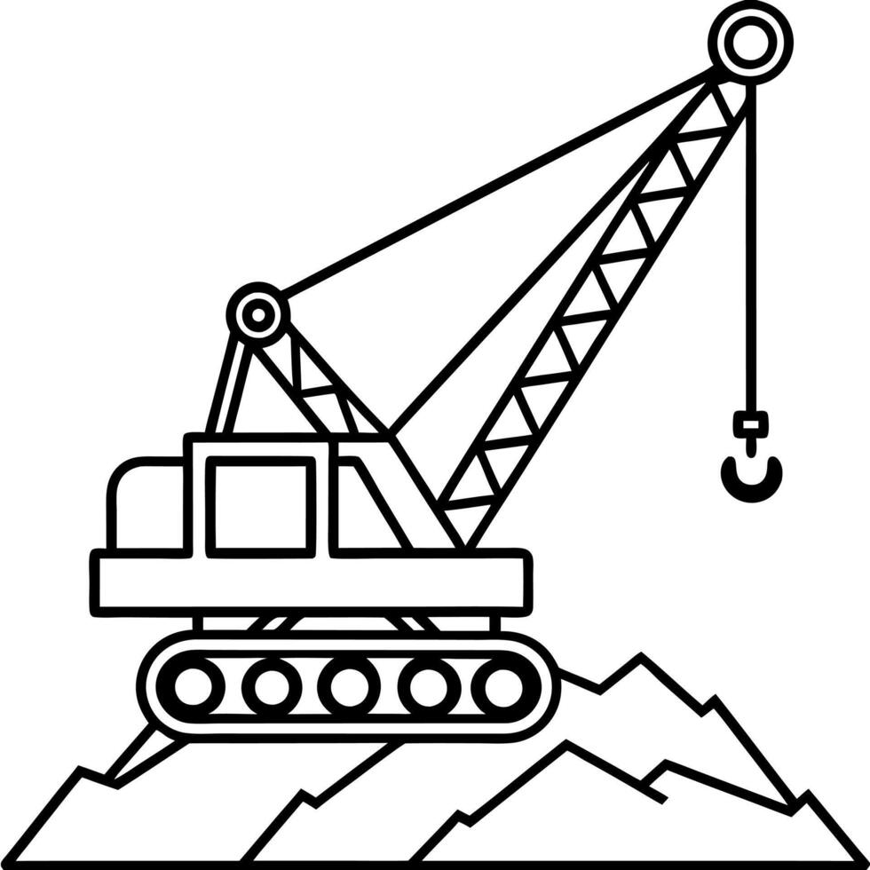 Construction vehicles coloring book for children. Vehicle outline for coloring pages vector