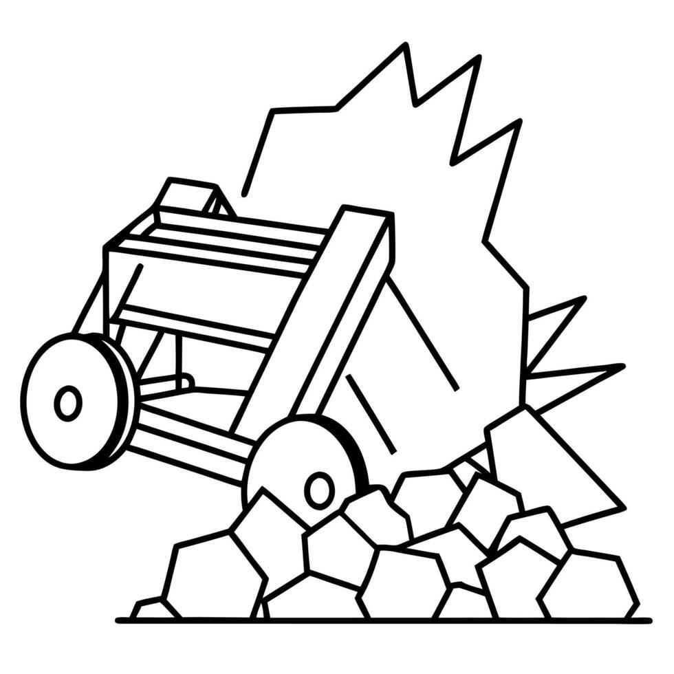 Construction vehicles coloring pages for children book vector