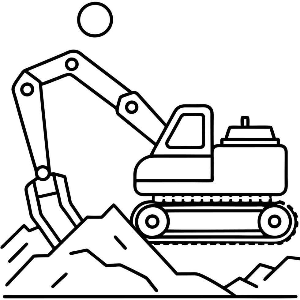 Construction vehicles coloring book for children. Vehicle outline for coloring pages vector