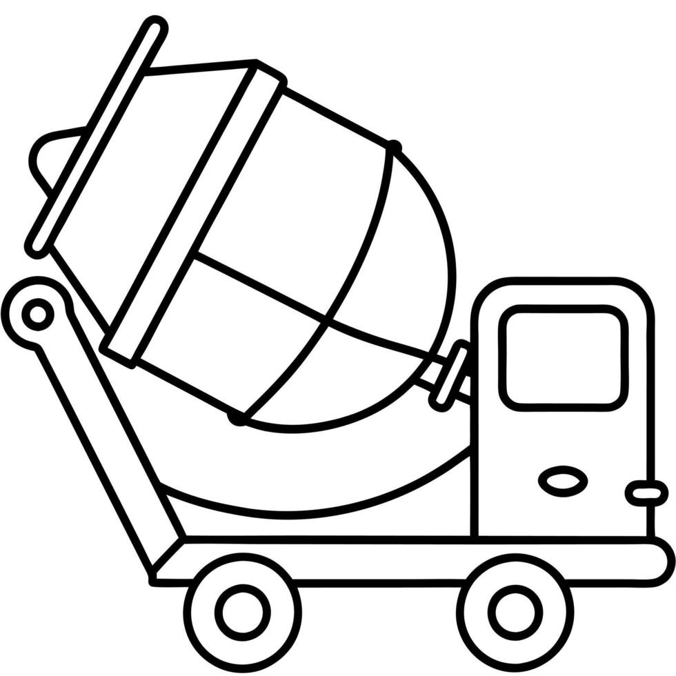 Construction vehicles coloring book for children. Vehicle outline for coloring pages vector
