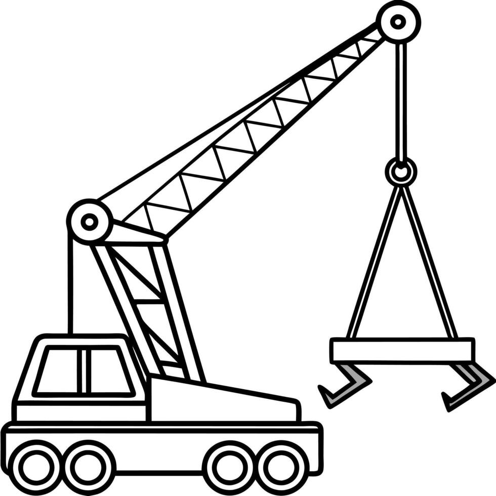 Construction vehicles coloring book for children. Vehicle outline for coloring pages vector