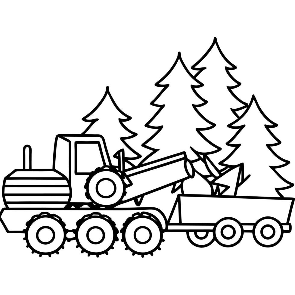 Construction vehicles coloring book for children. Vehicle outline for coloring pages vector