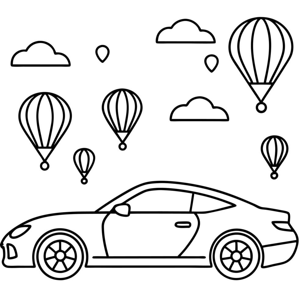Sports car coloring pages for children coloring book vector