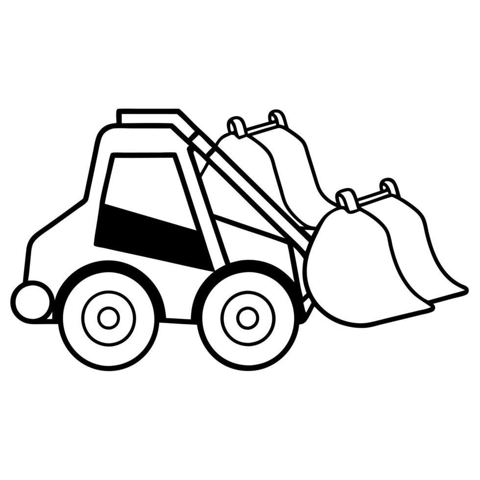 Construction vehicles coloring book for children. Vehicle outline for coloring pages vector