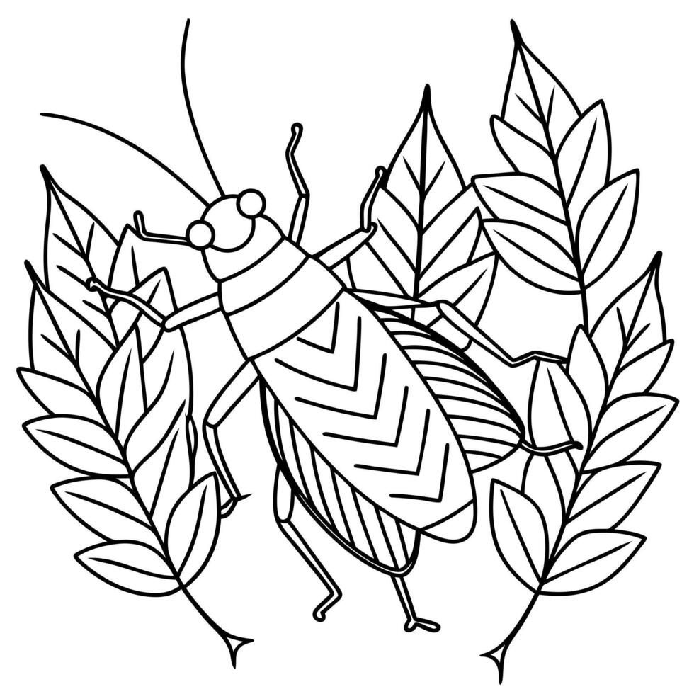 Cute insects and bugs coloring book for preschool kids vector