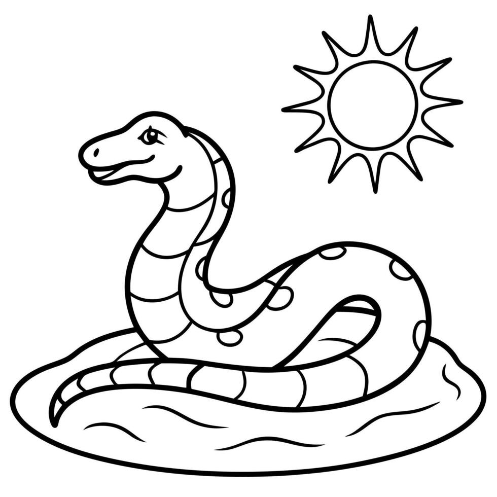 Anaconda snake coloring pages vector