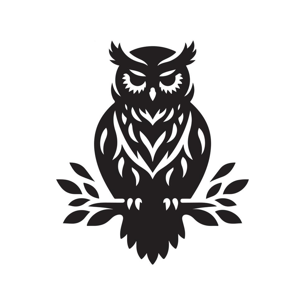 Black Owl silhouette 46583779 Vector Art at Vecteezy