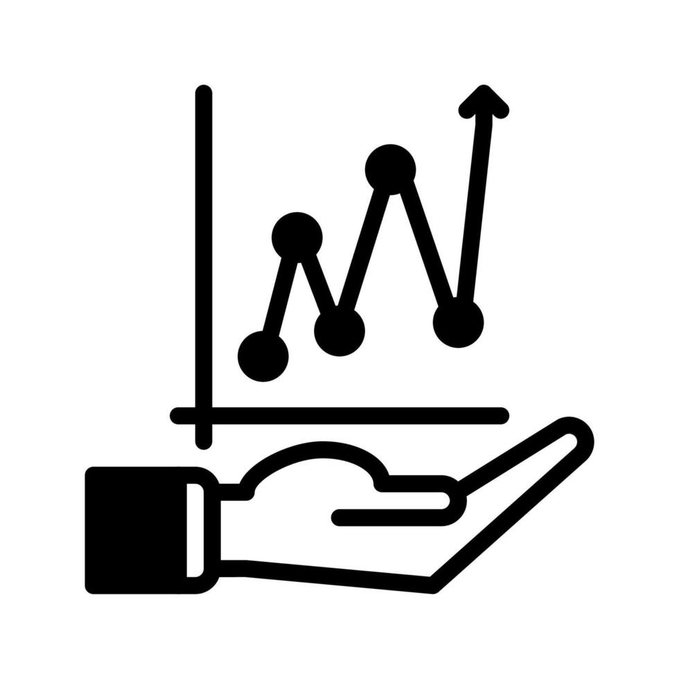 growth and hand icon outline black style. Business and finance icons vector