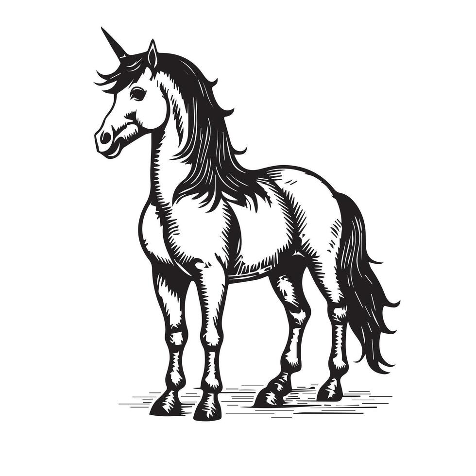 A unicorn horse cartoon illustration design vector