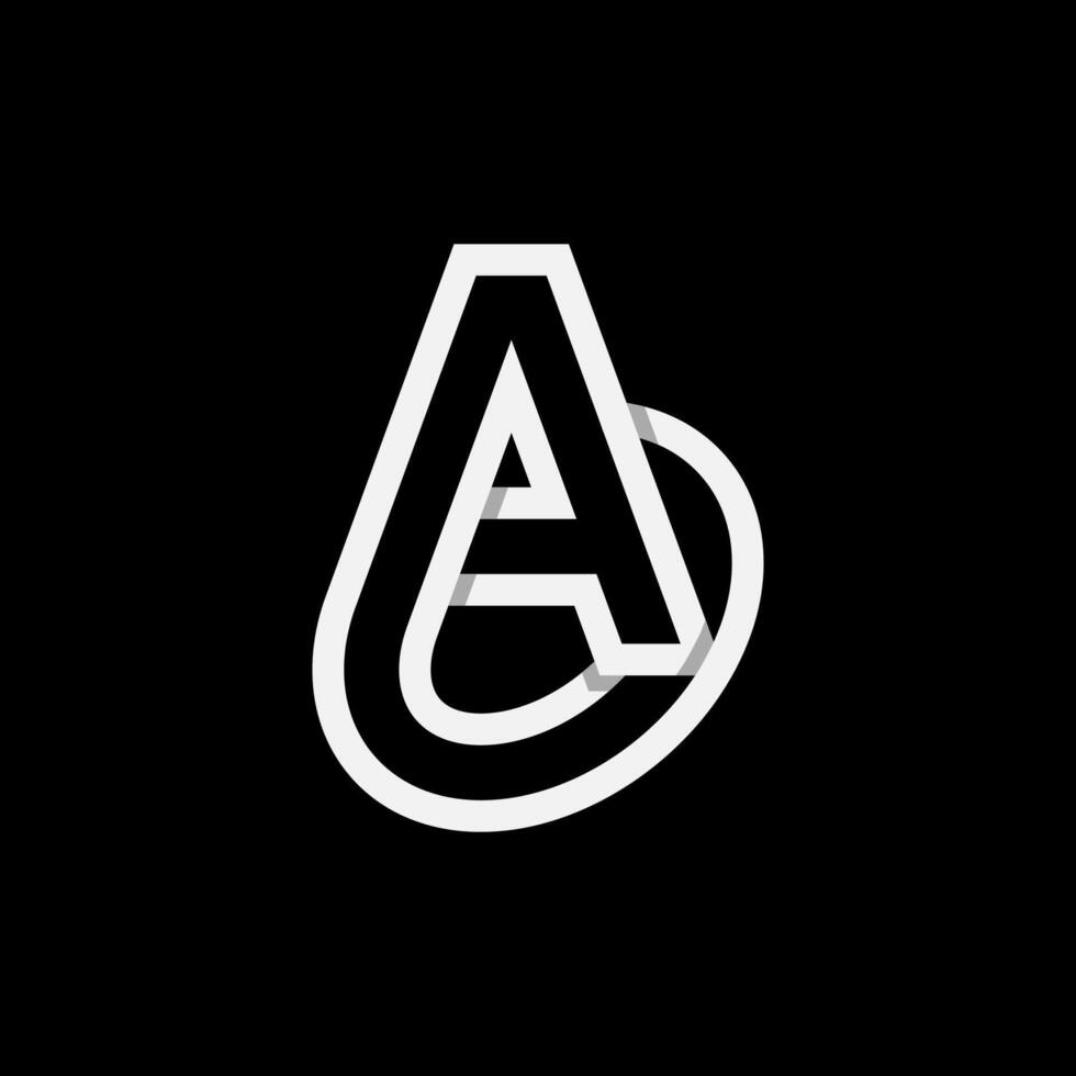 Letter AO or OA Logo, Monogram Logo letter A with O combination, design logo template, illustration vector