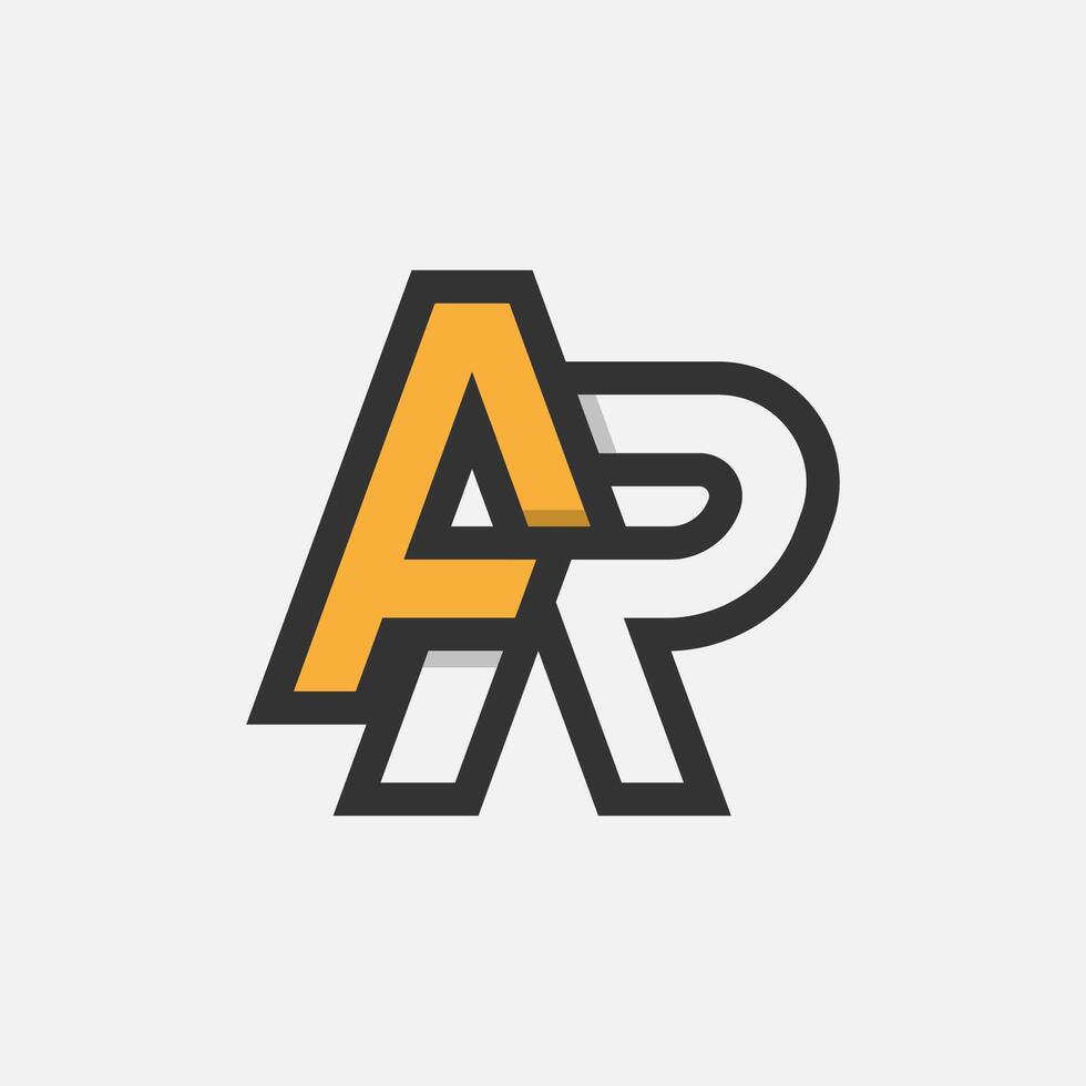 Letter AR or RA Logo, Monogram Logo letter A with R combination, design logo template element, illustration vector