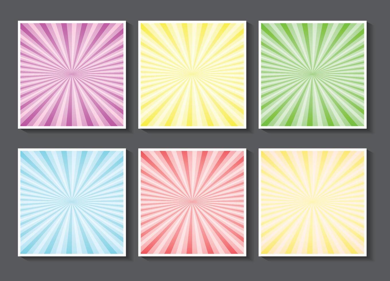 Banner set with abstract colorful sunburst rays vector