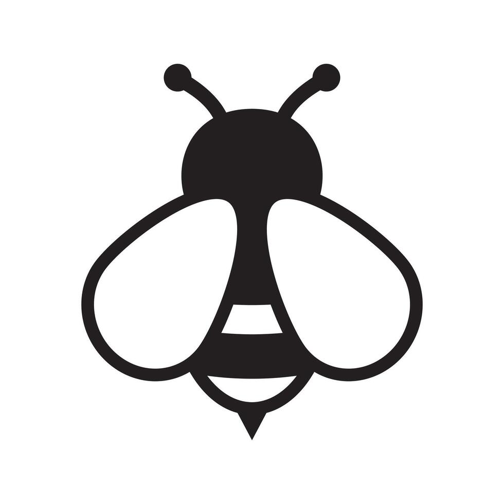 Honey Bee icon. Insect character. Cartoon flying bee. vector