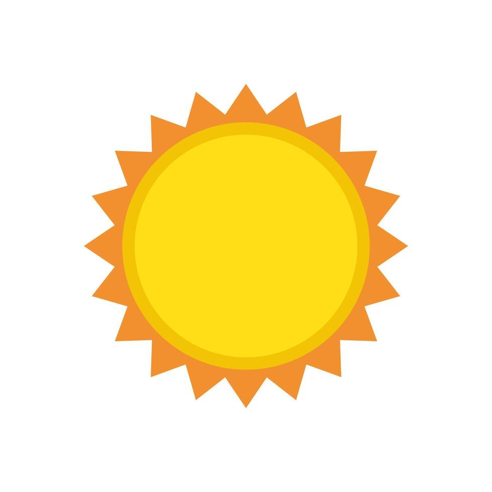 Sun icon in flat style, simple yellow sun. vector