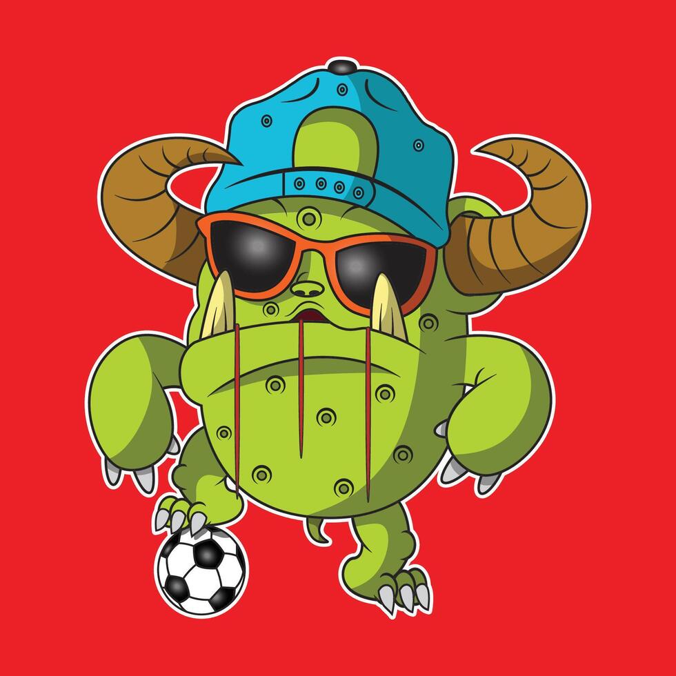 a green monster figure was challenging vector