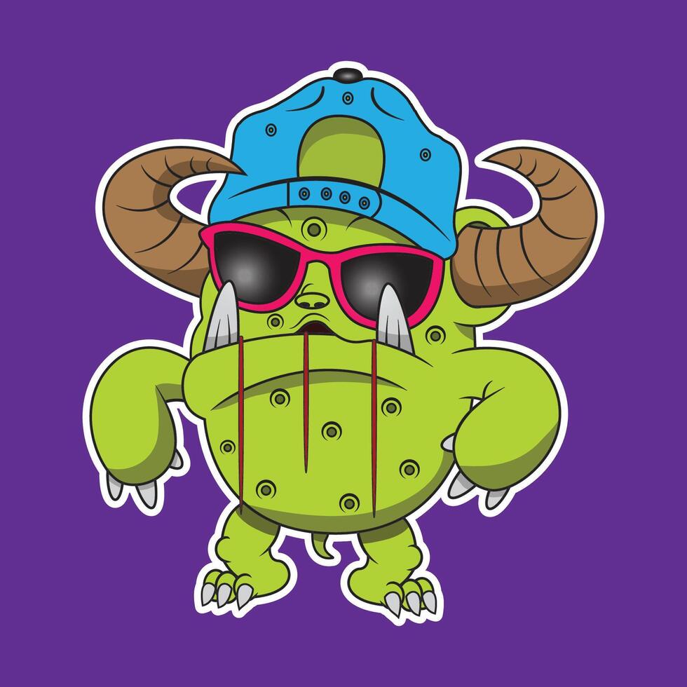 a green monster figure was challenging vector