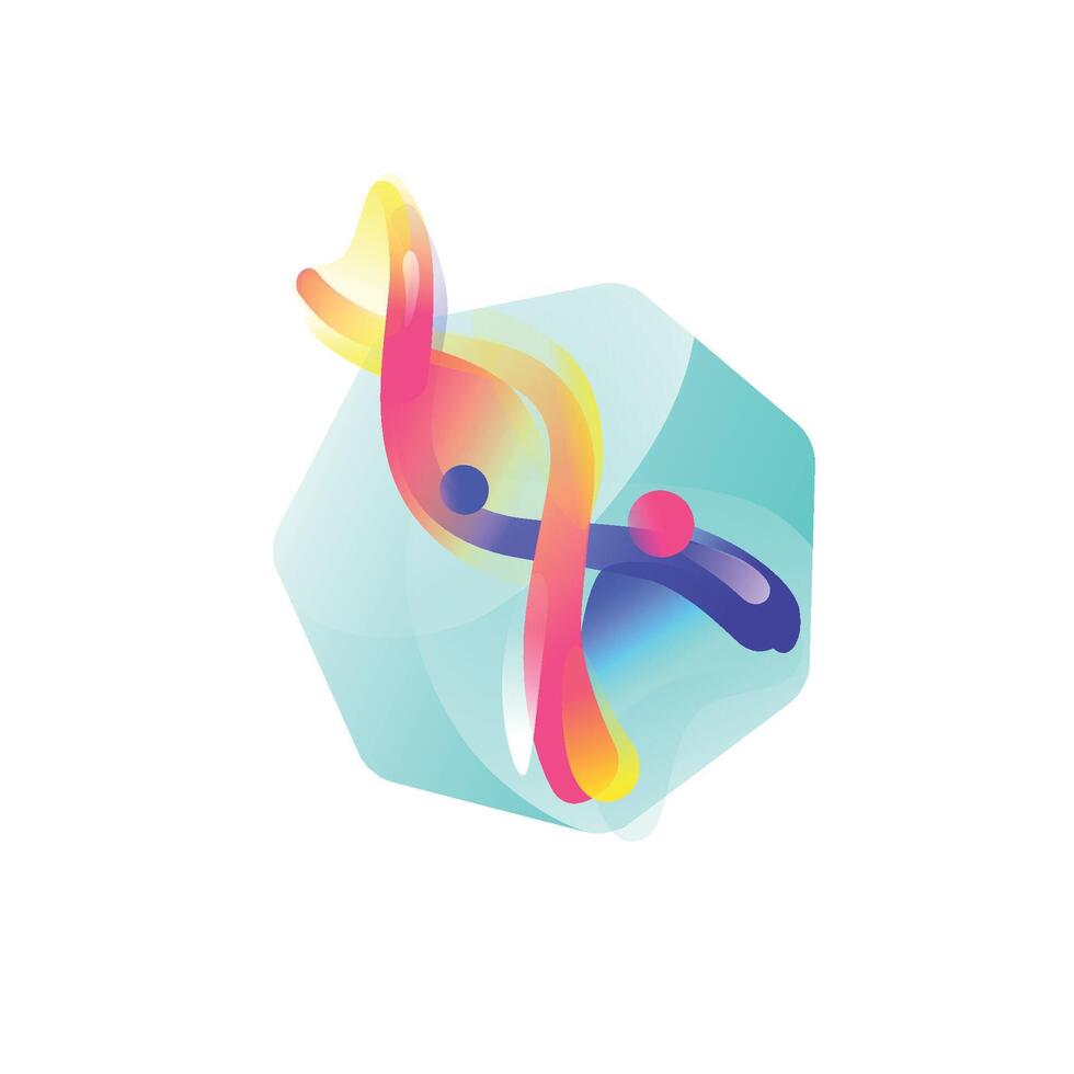 Structure of DNA. Illustration of a DNA molecule. Image is isolated on white background. Form style. Icon for website and print. Talisman, a brand for the company. Symbol, emblem. vector