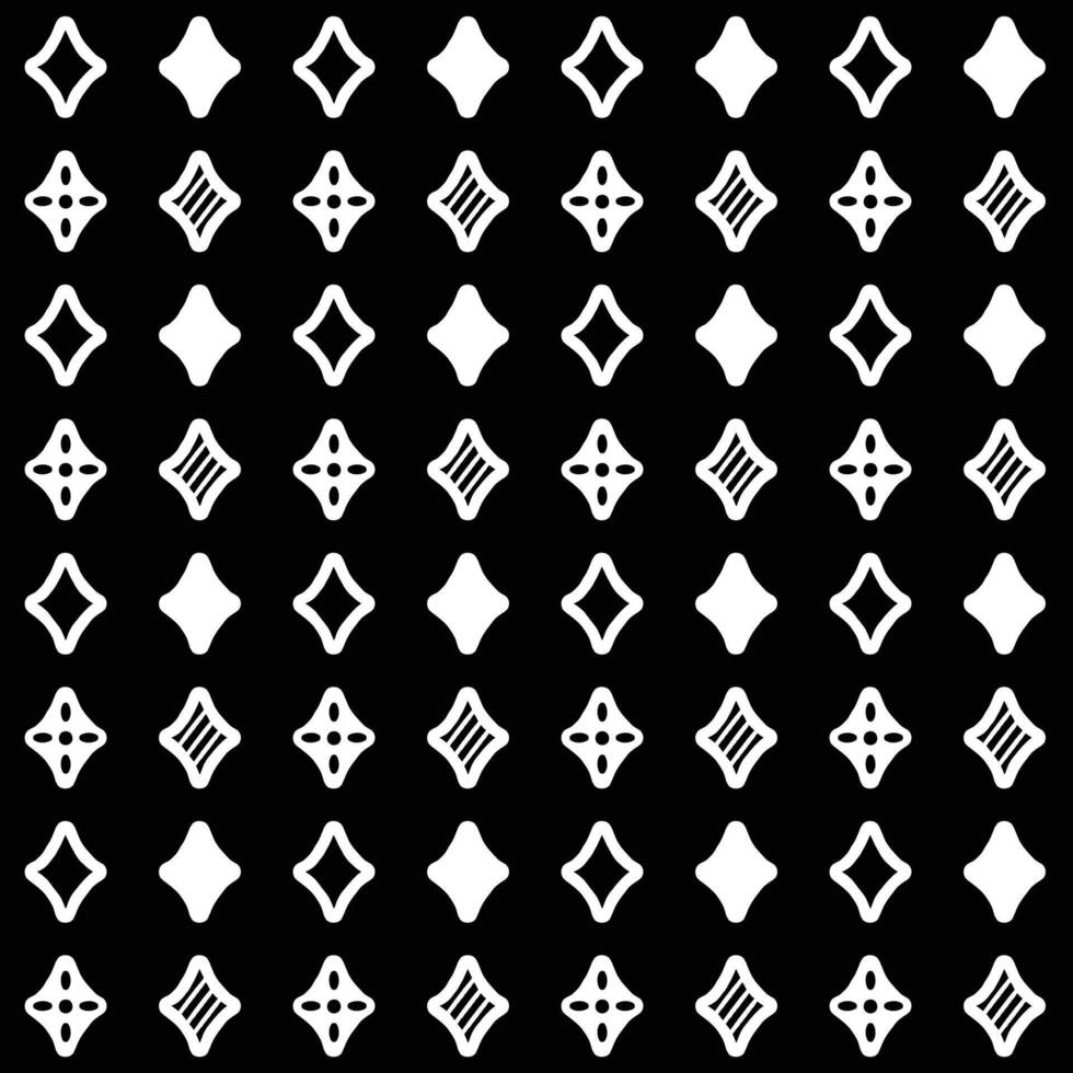 Seamless Pattern Shining Stars White On Black Background vector
