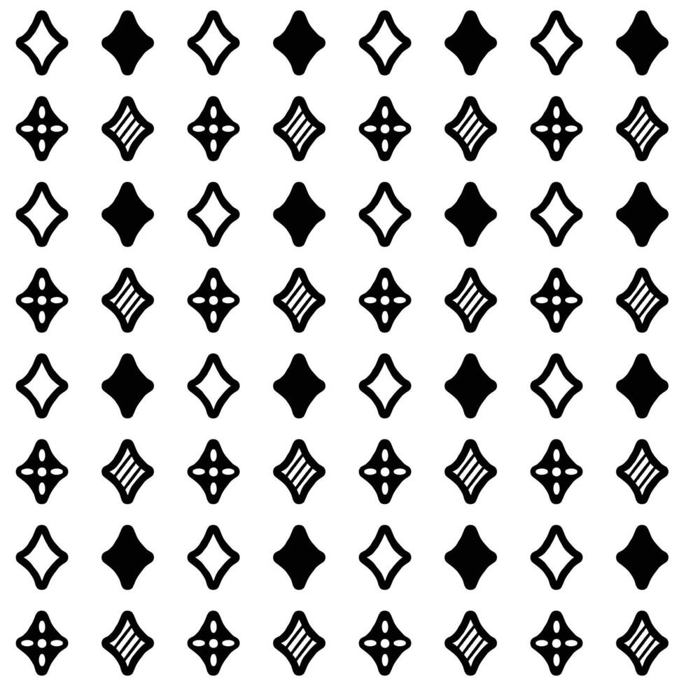 Seamless Pattern Shining Stars Black On White Background vector