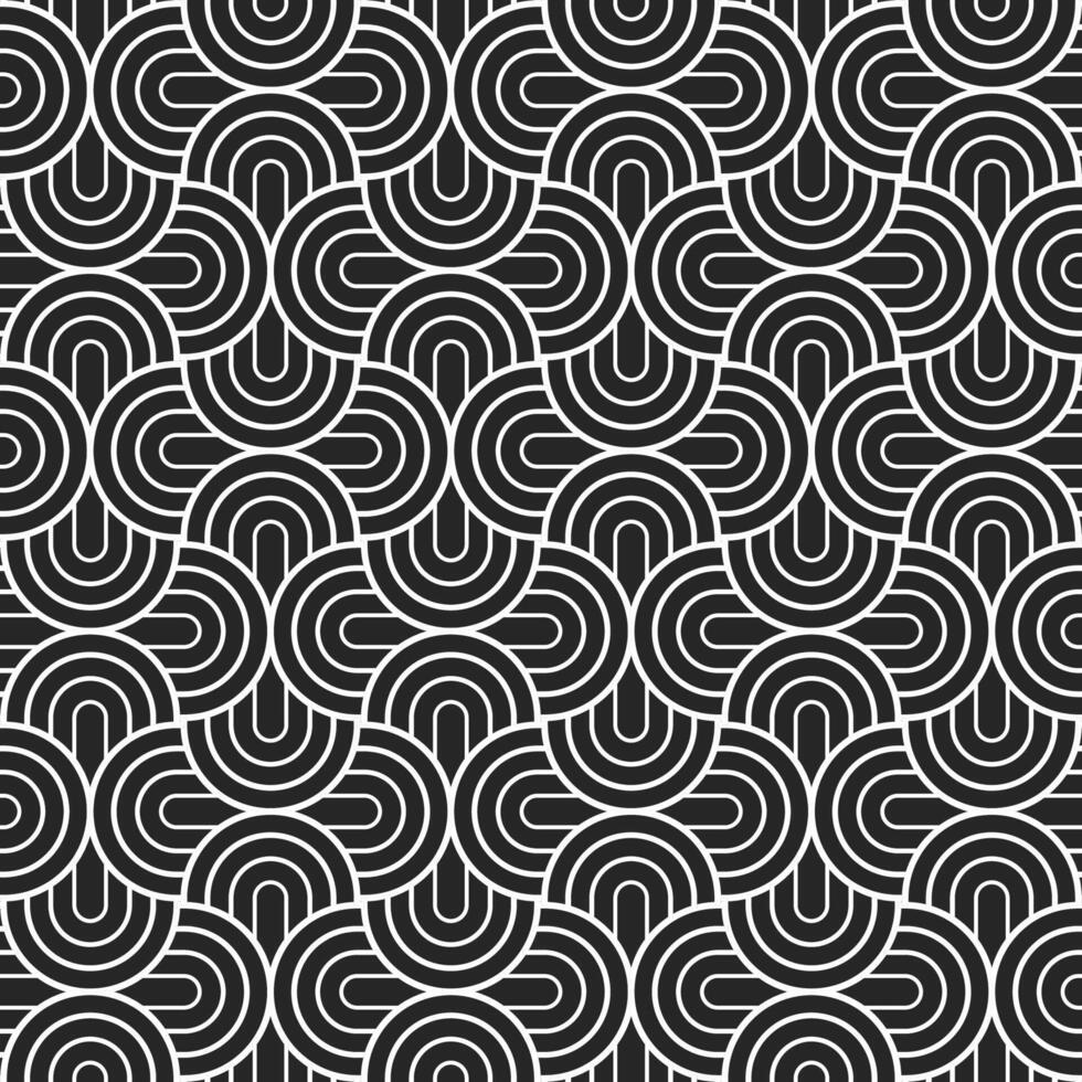 seamless geometric weave pattern. Striped black and white abstract background. Monochrome linear texture. Endless unusual textile print vector