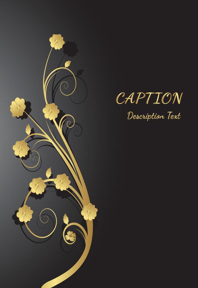 Floral Potrait with black gradient background vector