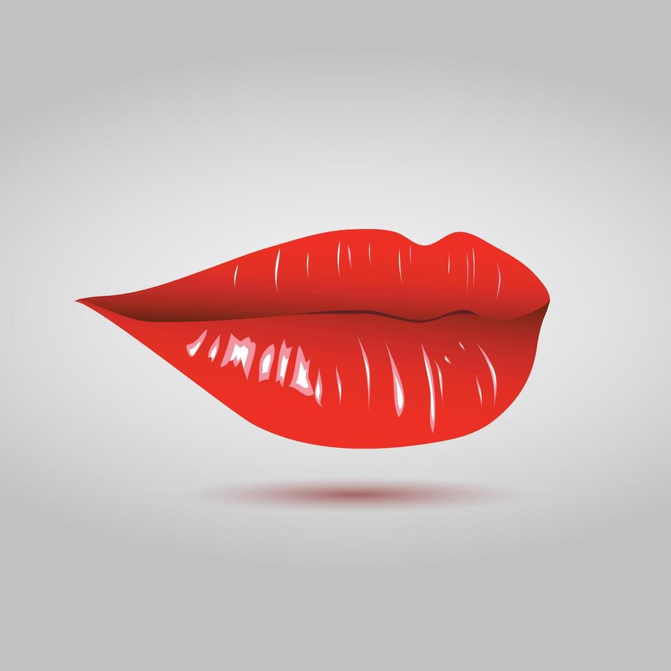 Print female lips isolated on beautiful Red, lips, beauty, red lipstick a white background vector