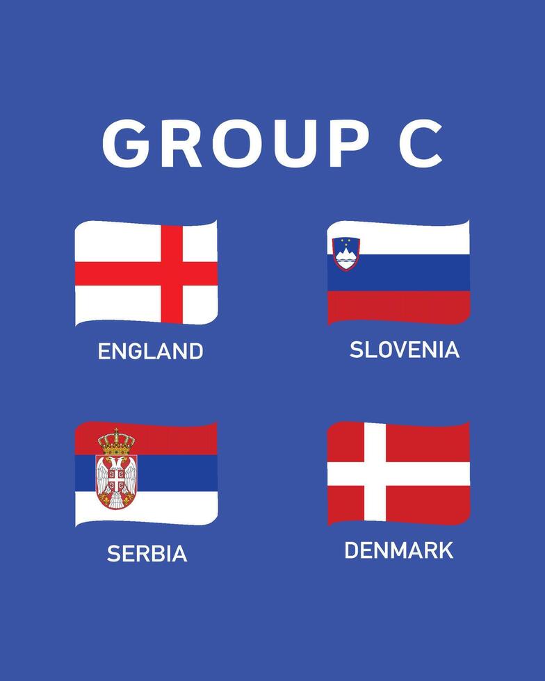 Group C Emblem Ribbon European Nations 2024 Teams Countries European Germany Football Symbol Logo Design Illustration vector