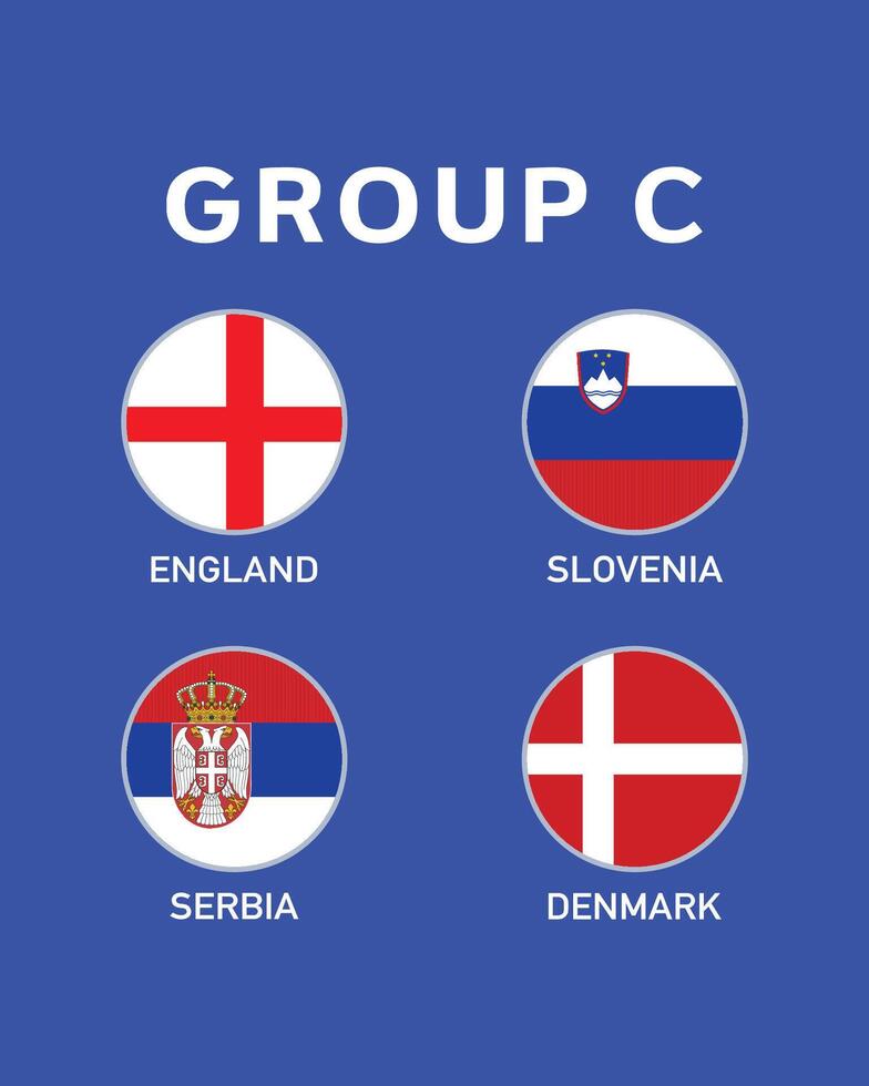 Group C Emblem European Nations 2024 Teams Countries European Germany Football Symbol Logo Design Illustration vector