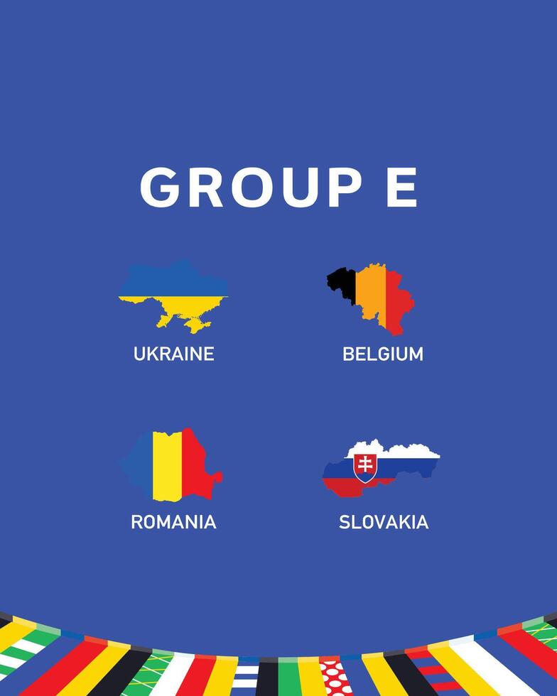 Group E Emblem Map European Nations 2024 Teams Countries European Germany Football Symbol Logo Design Illustration vector