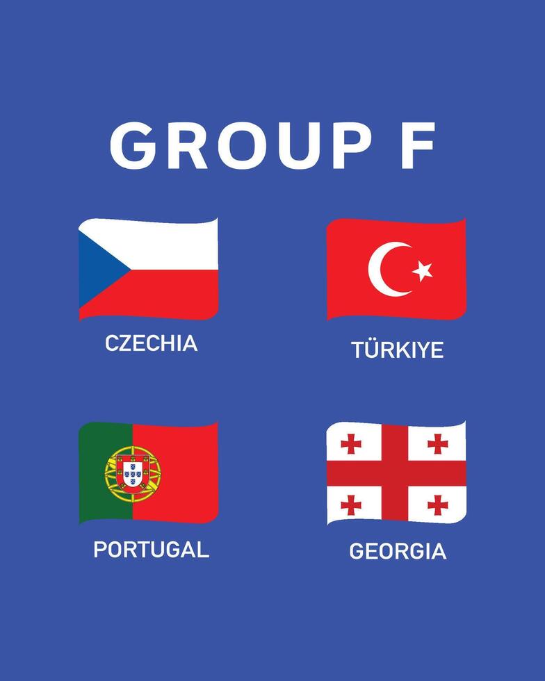 Group F Emblem Ribbon European Nations 2024 Teams Countries European Germany Football Symbol Logo Design Illustration vector