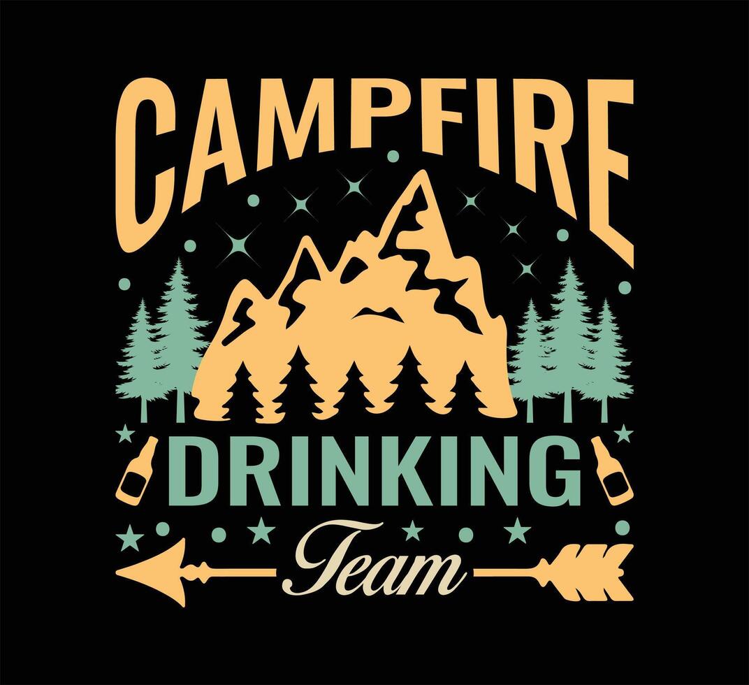 Campfire Drinking T Shirt Design vector