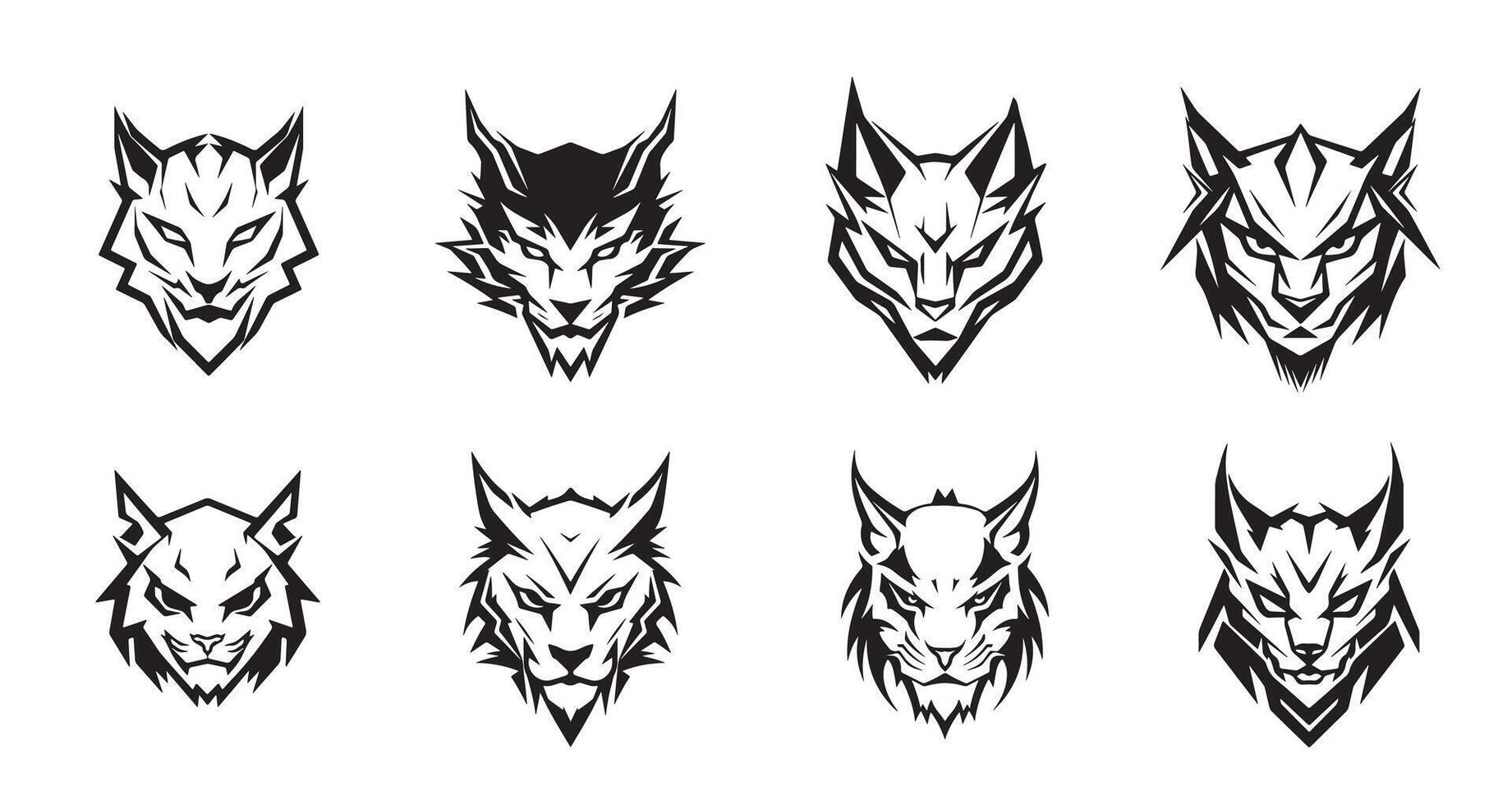 Hand drawn lynx head. vector