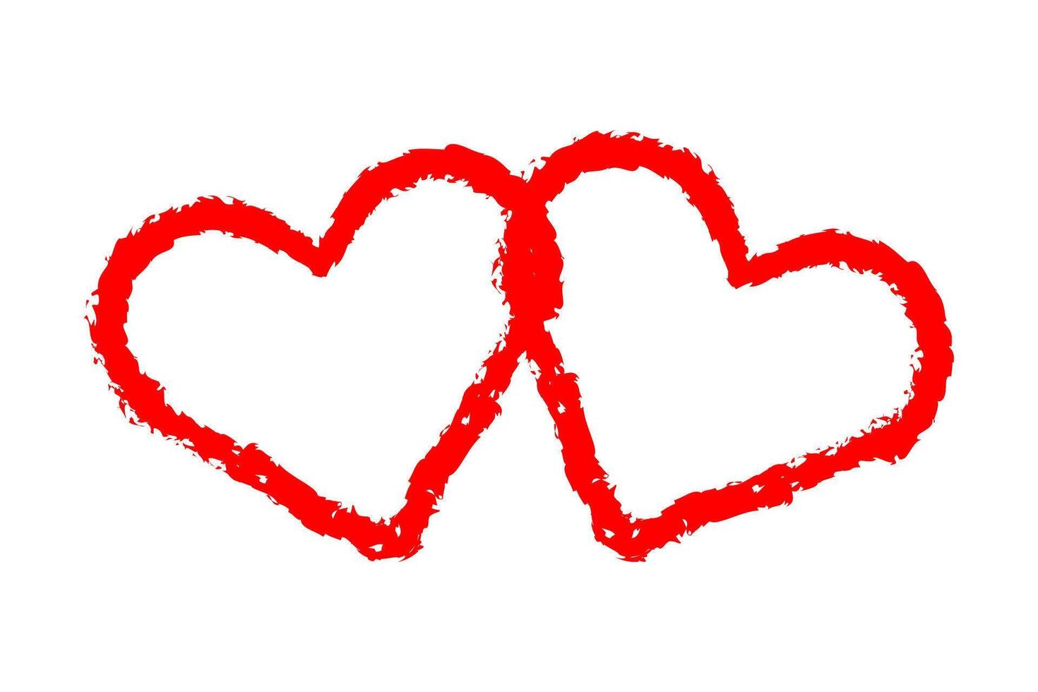 Two linked hearts icon symbol. Couple valentines day vector