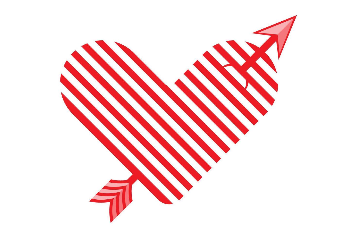 Hatch decorated heart shape icon symbol vector