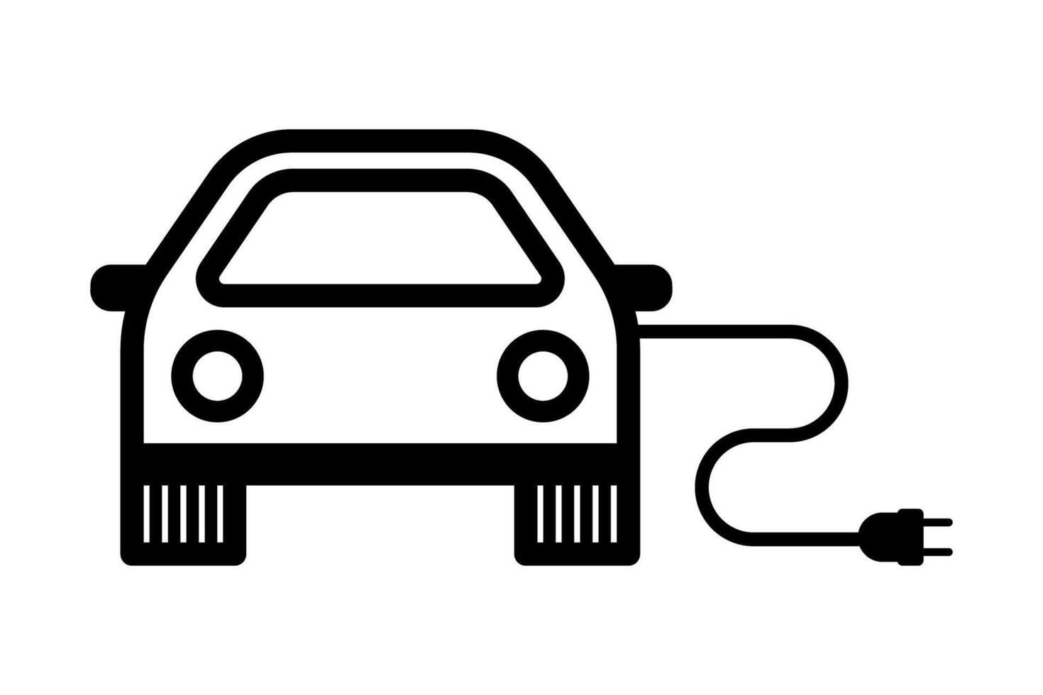 Electric car icon symbol. EV Electric vehicle vector