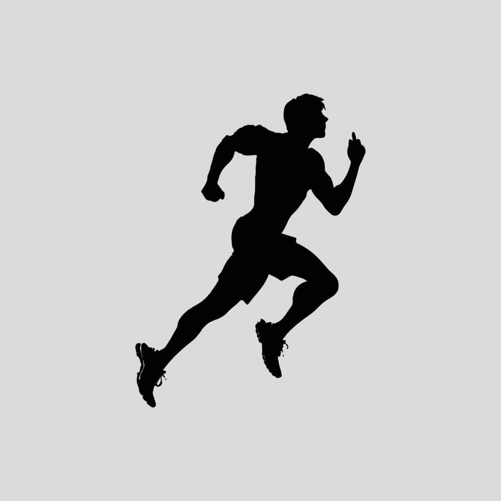 a silhouette of a man running vector