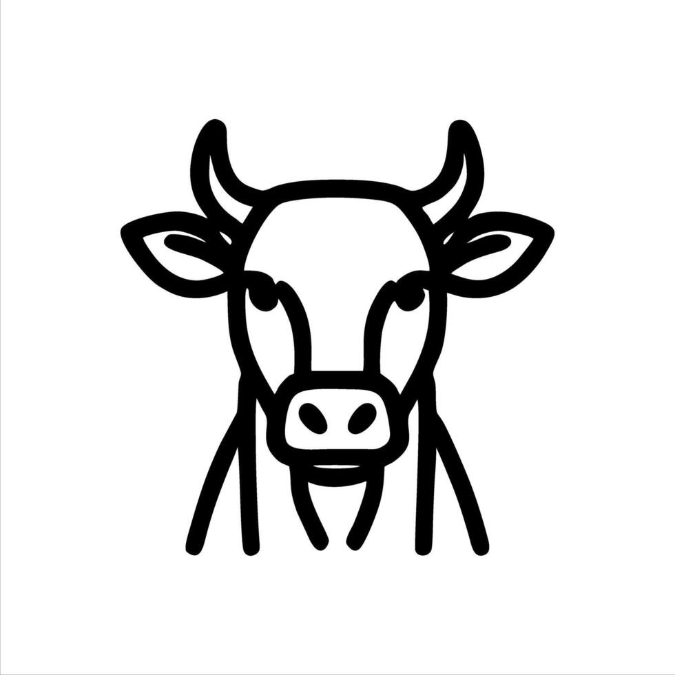 Simple cow and bull with Minimalist and modern design vector