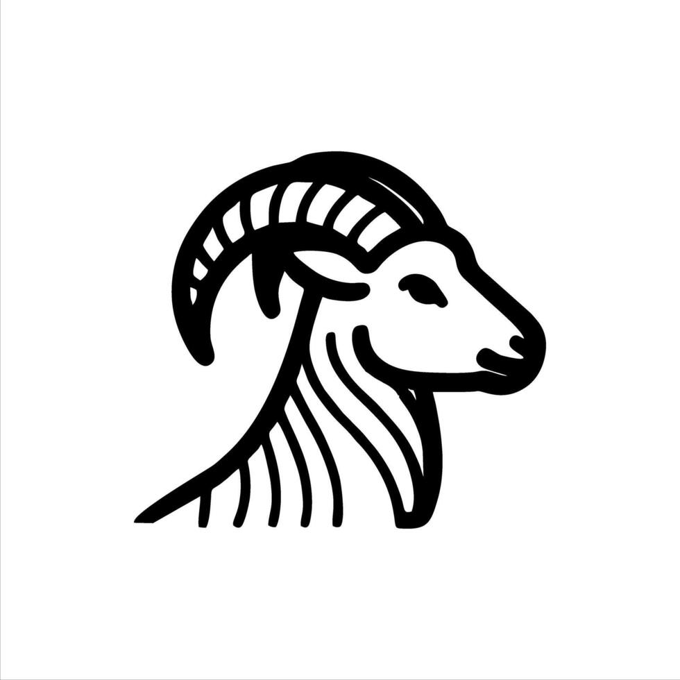 Simple goat and sheep with Minimalist and modern design vector
