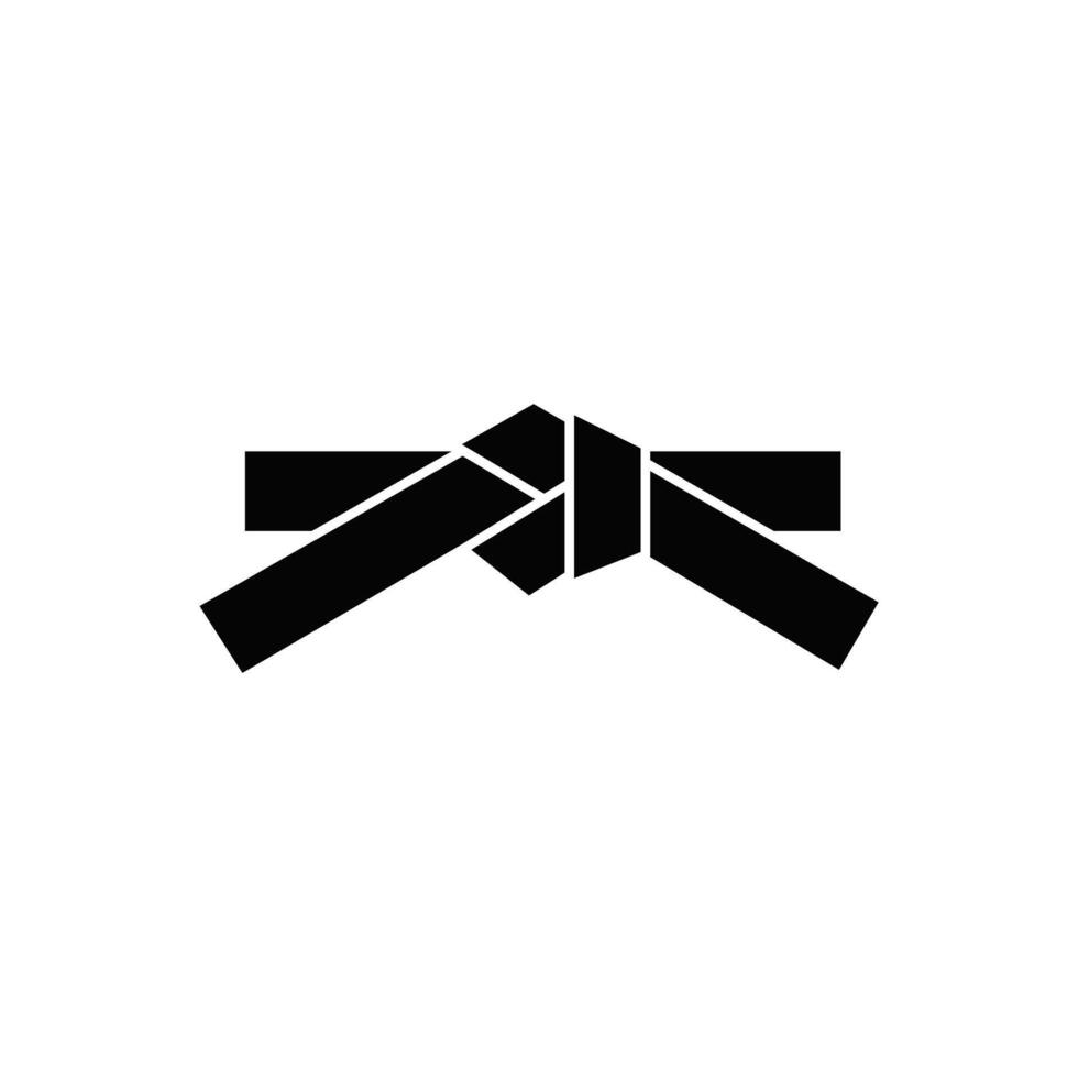 Karate black belt icon. Isolated on white background. vector
