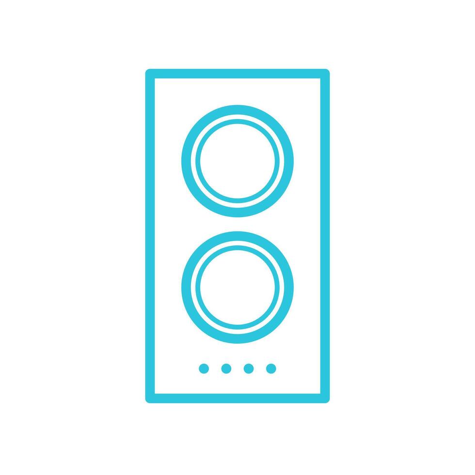 Cooking double portable induction stove icon. Isolated on white background. From blue icon set. vector