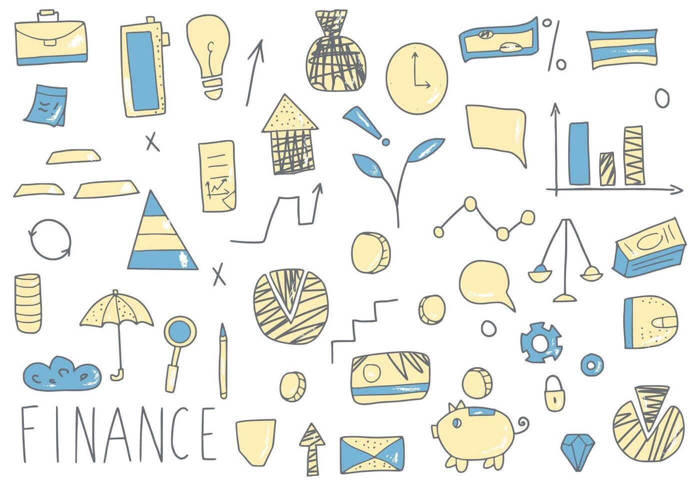 Set of finance elements. signs isolated. vector