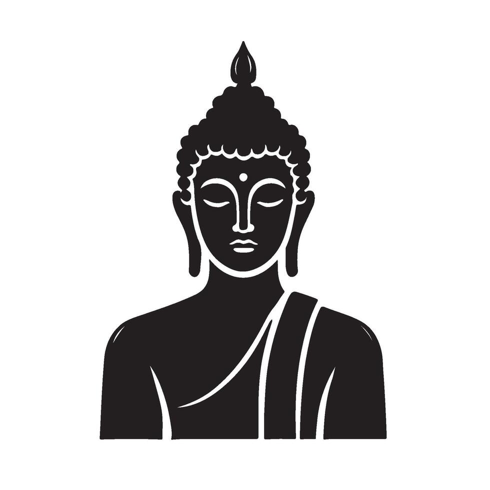 Silhouette of a Buddha vector