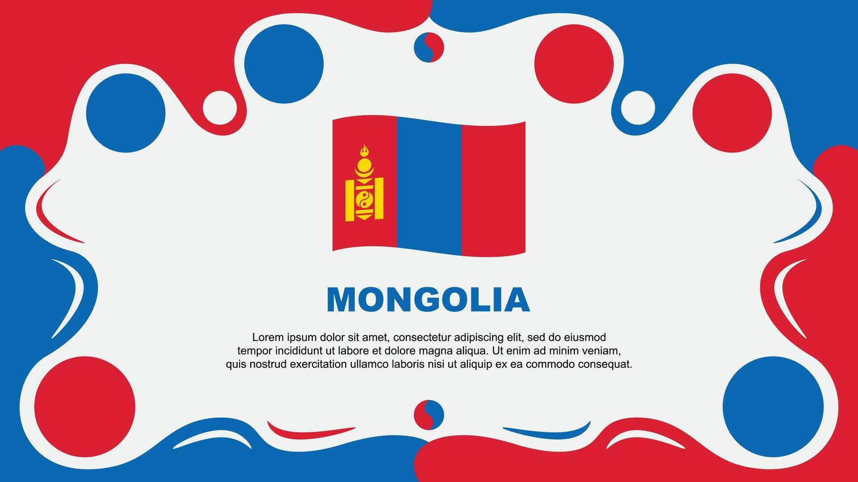 Mongolia Flag Abstract Background Flat Design Template. Mongolia Independence Day Banner Wallpaper Illustration. Mongolia vector