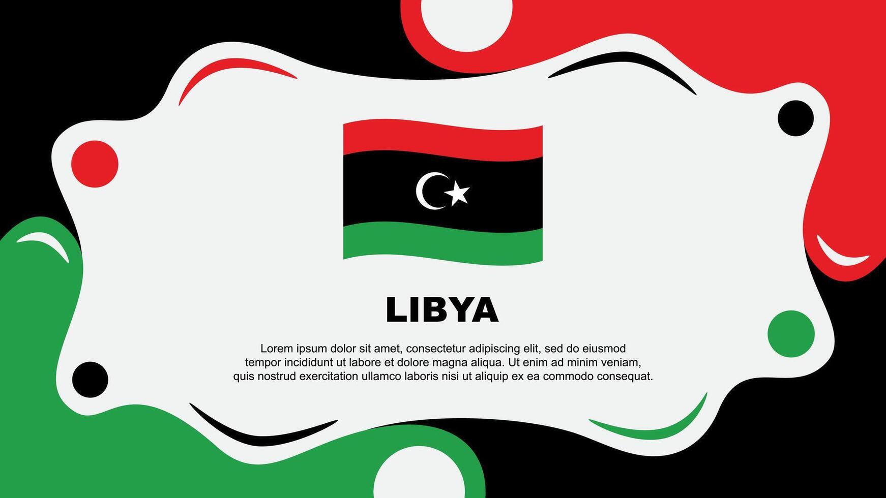 Libya Flag Abstract Background Flat Design Template. Libya Independence Day Banner Wallpaper Illustration. Libya Template vector
