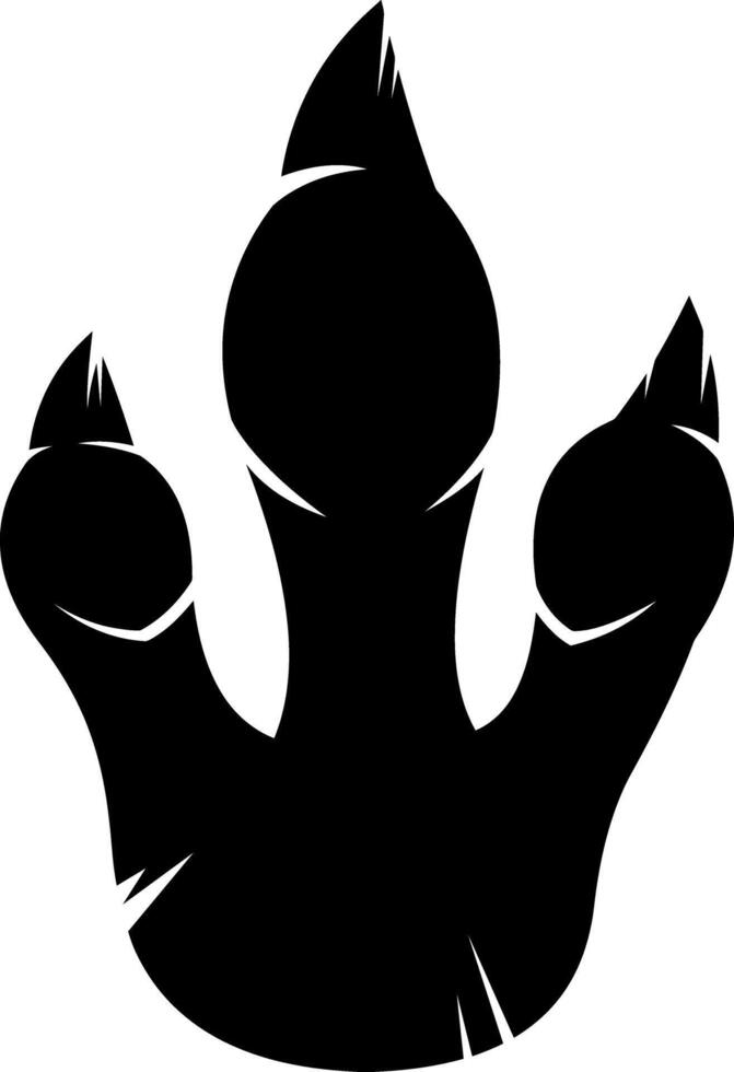 Tyrannosaurus Rex Dinosaur Black Paw Silhouette With Claws Foot Print Logo Design vector