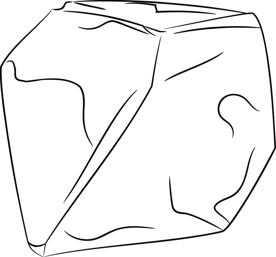 Line art of natural ruby without cut vector