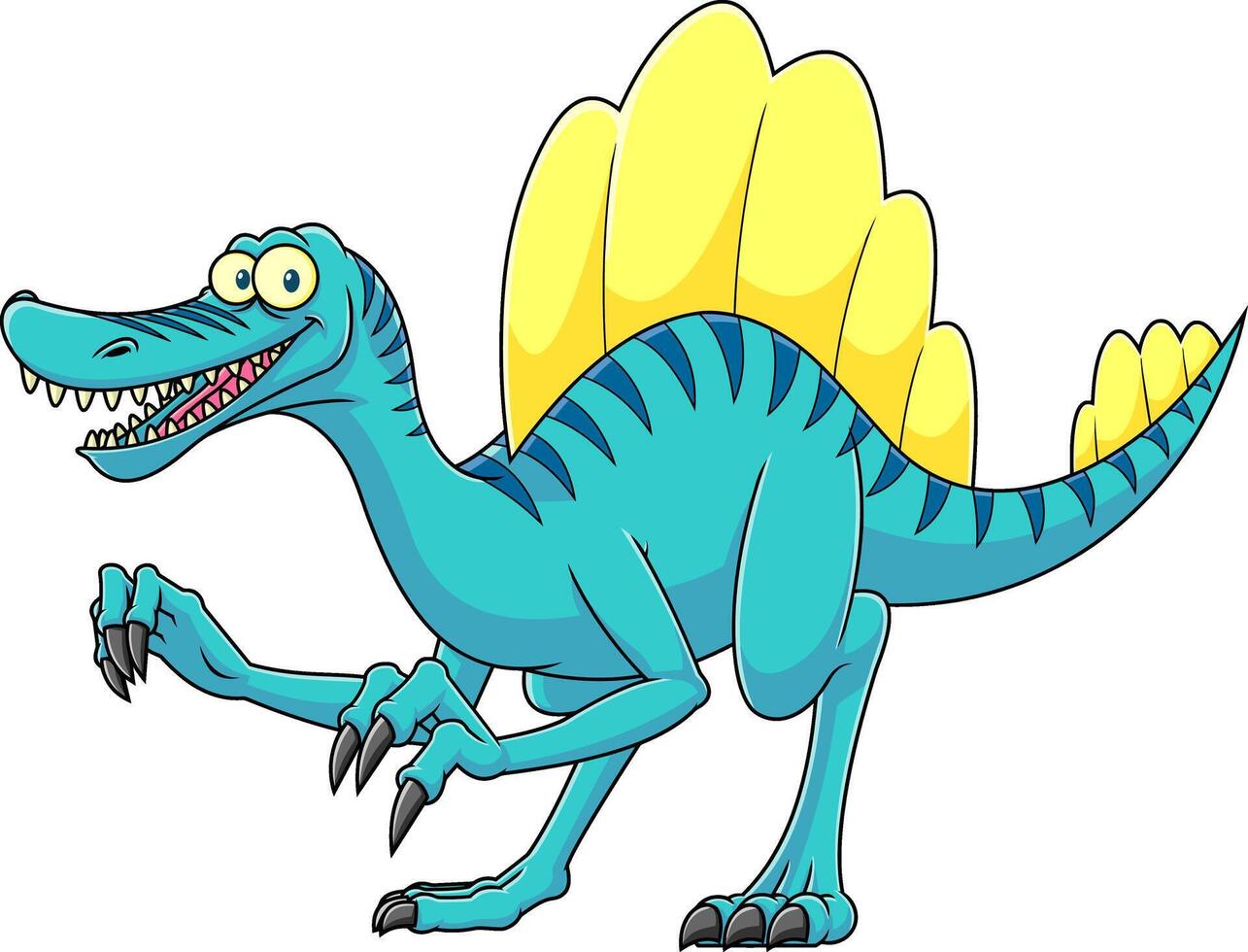 Spinosaurus Dinosaur Cartoon Character vector